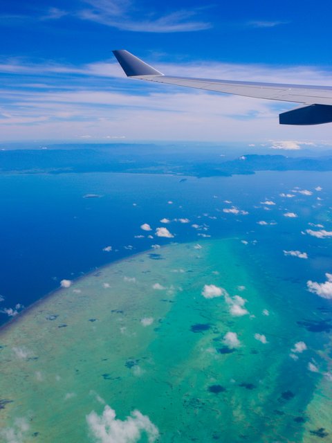 機窓から見るオーストラリアの海岸