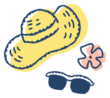 麦わら帽子とサングラス