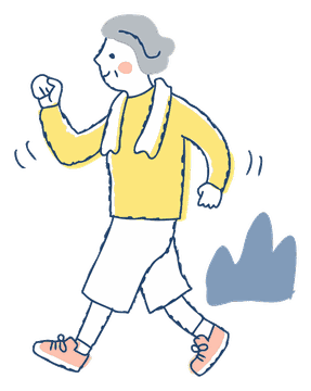 元気に歩く女性