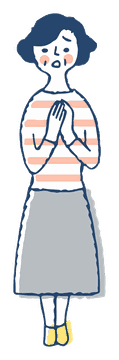 困った顔の女性