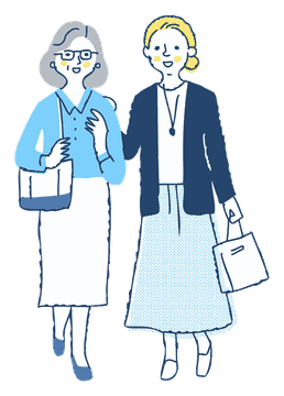 並んで歩く女性ふたり