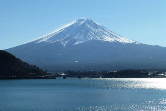 河口湖から見た富士山