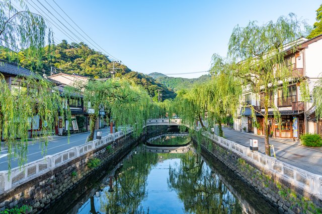 城崎温泉の柳と川(兵庫)