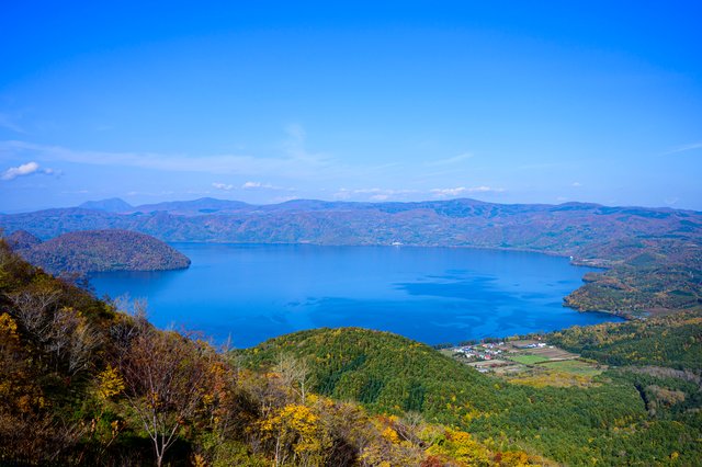 洞爺湖の全景(北海道)
