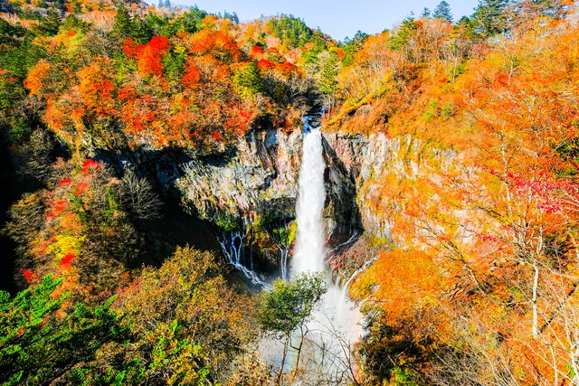 紅葉と華厳の滝（日光）